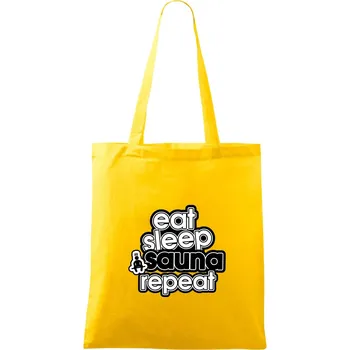 Eat sleep sauna repeat - Taška bavlněná - 42 x 38 cm ( Žlutá )