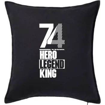 Polštář Hero, Legend, King x Queen 1974 - Polštář 50x50 - 50x50 - Pouze potah ( Černá )