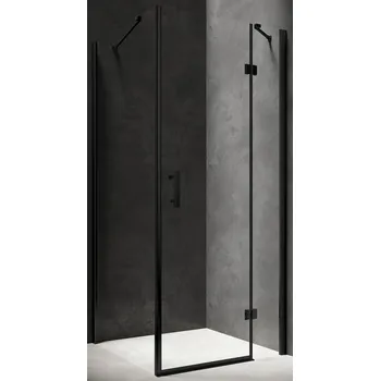 Omnires Manhattan sprchový kout 90x80 cm obdélníkový černá matný/průhledné sklo MH9080BLTR