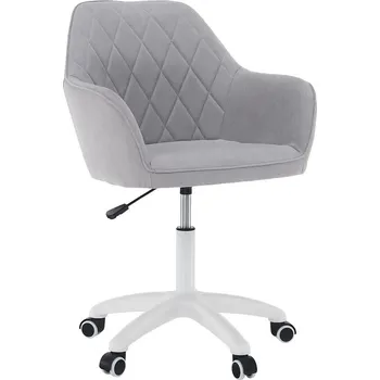 Kancelářské křeslo, látka šedá/bílá, SANTY