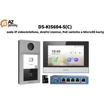 DS-KIS604-S(C): sada IP videotelefonu, dveřní stanice, PoE switche a MicroSD karty