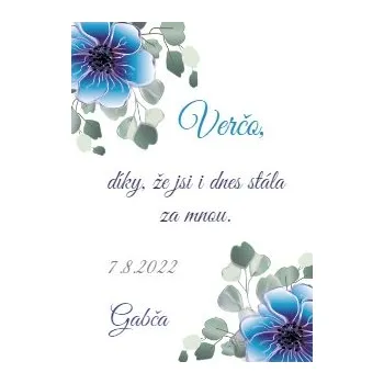 Přáníčko s potiskem Poděkování Svědkyni a družičce Modrý květ