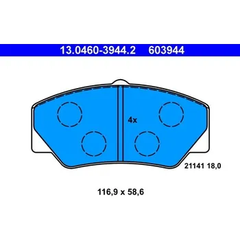 Brzdová destička Sada brzdových destiček, kotoučová brzda ATE 13.0460-3944.2