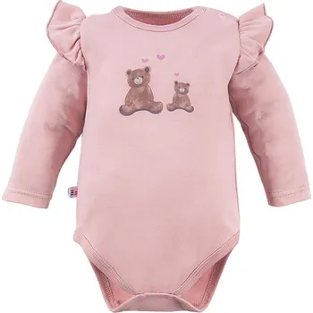 Eevi Body s dlouhým rukávem Hearts&Bears růžové - 98