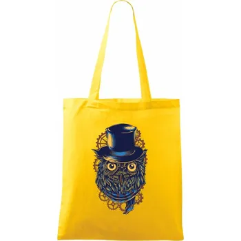 Steampunková sova - Taška bavlněná - 42 x 38 cm ( Žlutá )