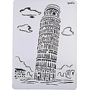 Plast. šablona, SVĚTOVÉ STAVBY 10, 21x29cm, 1ks