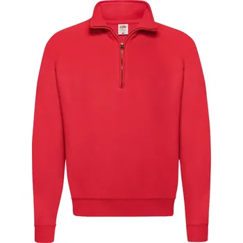 Pánská mikina Red Men's Zip Neck Sweat Fruit of the Loom Fruit of the Loom červená 2467165