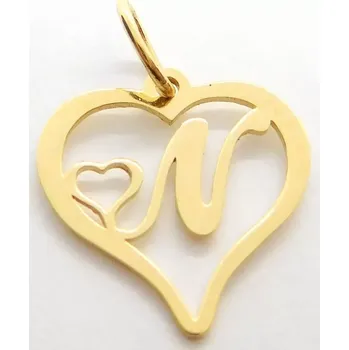 Přívěsek Klenoty Budín Gravírovaný zlatý přívěsek - srdce s písmenkem N 585/0,43gr GLPYN-00721 (Klenoty Budín Gravírovaný zlatý přívěsek - srdce s písmenkem N 585/0,43gr GLPYN-00721)