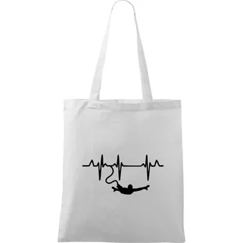 EKG bungee jumping - Taška bavlněná - 42 x 38 cm ( Bílá )