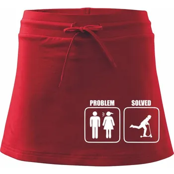 Dámská sukně Problem koloběžka - Sportovní sukně - two in one - L ( Červená )