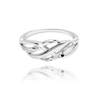 Prsten 0065 MINET Broušený stříbrný prsten Velikost: 58