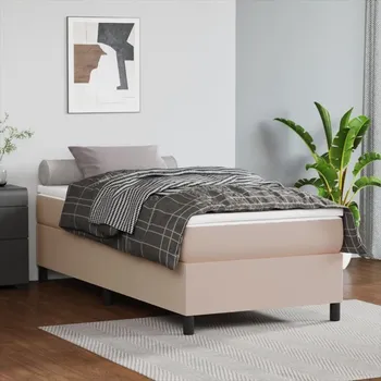 Postel vidaXL Box spring postel s matrací 90x190 cm umělá kůže [3144578] Barva: cappuccino
