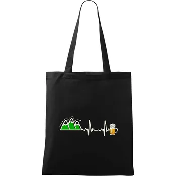 EKG z hor na pivo - Taška bavlněná - 42 x 38 cm ( Černá )