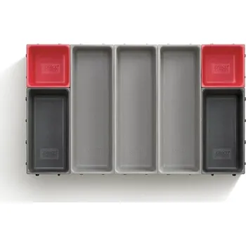 Příborník do zásuvky JOSEPH JOSEPH Duo Blox 7 851675 Variabilní organizér do zásuvky šedý/červený