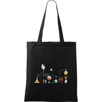 Nákupní taška Chemická aparatura barevná - Taška bavlněná - 42 x 38 cm ( Černá )