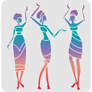 Šablona, TANCUJÍCÍ AFRIČANKY, cca 30 x 30 cm, 1ks