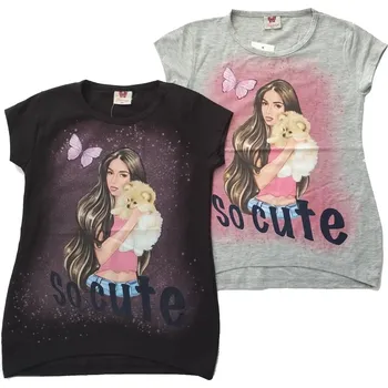 TUZZY DÍVČÍ TRIČKO "DOGGY" Barva: černá, Velikost: 134