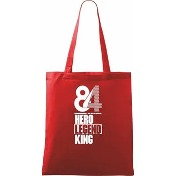 Nákupní taška Hero, Legend, King x Queen 1984 - Taška bavlněná - 42 x 38 cm ( Červená )