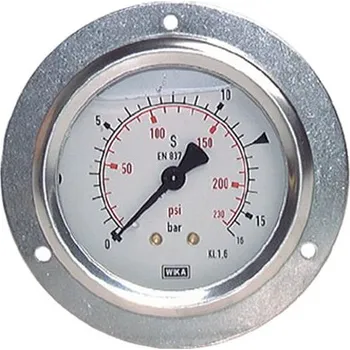 Noname Manometry do panelu s glycerinem 100mm, zadní připojení 1/2" Rozsah manometru (bar): 0 až 4 bar