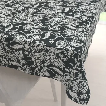 ubrus Dekorační obdélníkový ubrus PML-105 Bílé květiny na černém 50x100 cm