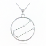 2170 MINET Stříbrný náhrdelník Stars znamení BLÍŽENCI Czech Crystal Délka: 45