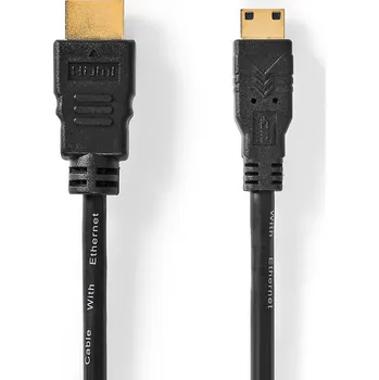 Video kabel Nedis High Speed HDMI kabel s ethernetem, 4K až 10.2 GB/s, zástrčka HDMI - zástrčka HDMI mini, 1.5 m, černá (CVGL34500BK15)