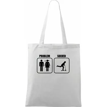 Problem koloběžka - Taška bavlněná - 42 x 38 cm ( Bílá )