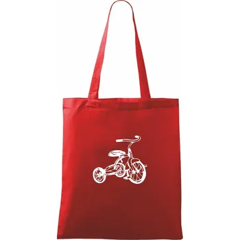 Nákupní taška Tříkolka dětská - Taška bavlněná - 42 x 38 cm ( Červená )