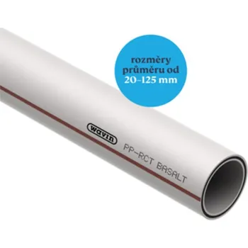 Vodovodní potrubí Trubka Wavin Ekoplastik PPR-CT Basalt (S4,0) PN22 d75 x 8,4 mm tyč 4 m