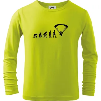 Dětská móda Evoluce paramotor - Triko dětské Long Sleeve - 158 cm/12 let ( Limetková )