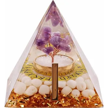 Orgonit pyramida s bílým achátem Runa Isa 6 x 6 x 6,2 cm