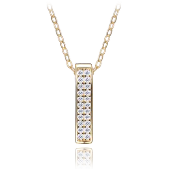 Řetízek 1221 MINET Pozlacený stříbrný náhrdelník se zirkonem