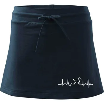 Dámská sukně Ekg psí obrys - Sportovní sukně - two in one - XL ( Námořní modrá (velmi tmavá - téměř černá) )