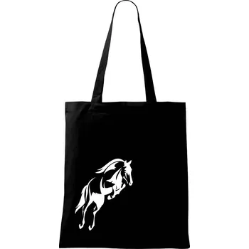 Nákupní taška Kůň na zadních - Taška bavlněná - 42 x 38 cm ( Černá )