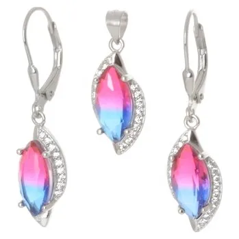 Souprava šperků Stříbrná souprava s barevnými zirkony STRS0388F