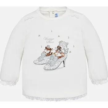 Dívčí oblečení Triko MAYORAL bílé STŘEVÍČKY - 12 měsíců