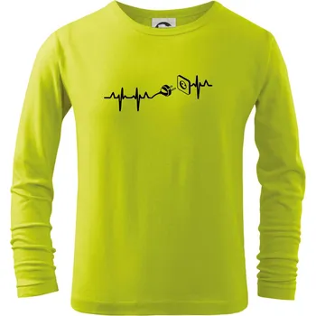 Dětská móda EKG elektrikář - Triko dětské Long Sleeve - 158 cm/12 let ( Limetková )