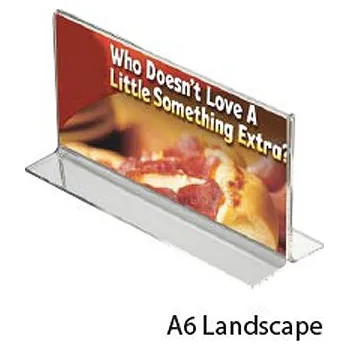 CLASSIC Plexi stojánek na stůl oboustranný typu T - velikost A6 na šířku