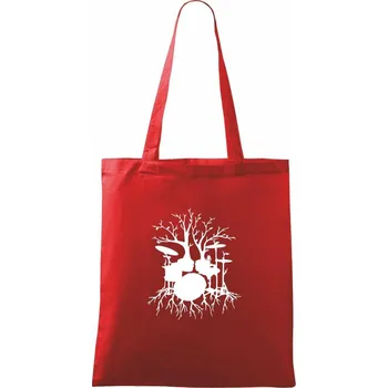 Nákupní taška Bubeník strom - Taška bavlněná - 42 x 38 cm ( Červená )