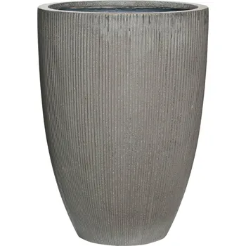 Květináč Ben Dark Grey (vert. ridg.) L - Ø 40 cm / V 55 cm