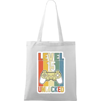 Nákupní taška Gaming narozeniny 15 - Taška bavlněná - 42 x 38 cm ( Bílá )