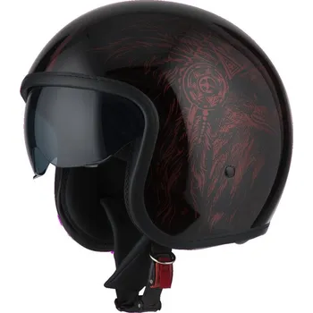 Helma na motorku Otevřená přilba NZI Rolling 4 BOSS BURGUNDY Velikost: XL