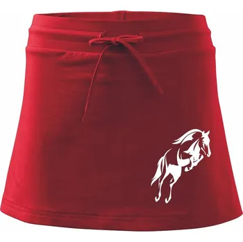 Dámská sukně Kůň na zadních - Sportovní sukně - two in one - XS ( Červená )