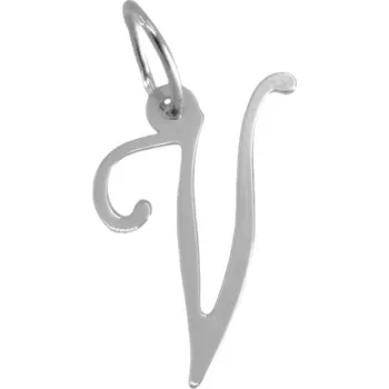 Přívěsek 3783 Zlatý přívěsek z bílého zlata písmeno V 0,20g