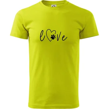 Love nápis zvíře - Klasické pánské triko vyšší gramáže - M ( Limetková )