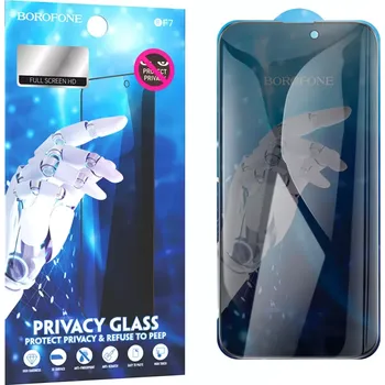 Telefonní příslušenství Tvrzené sklo Borofone BF7 Diamond Armor Full Screen Anti-Spy iPhone 15 Pro (10ks)