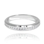 3021 MINET+ Stříbrný snubní prsten s bílými zirkony Velikost obvod (mm): 49