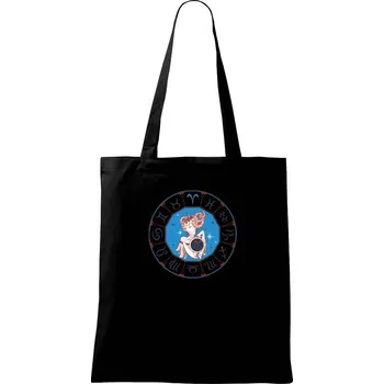 Nákupní taška Souhvězdí beran barevné - Taška bavlněná - 42 x 38 cm ( Černá )