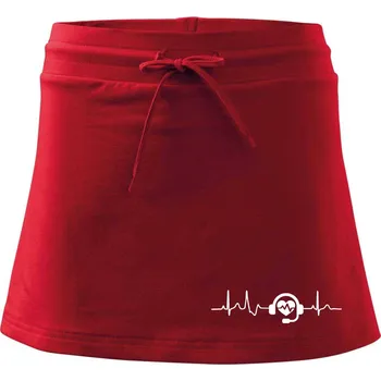 Dámská sukně EKG tísňová linka - Sportovní sukně - two in one - XL ( Červená )