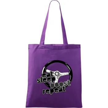 Eat Sleep Boost repeat - Taška bavlněná - 42 x 38 cm ( Fialová )